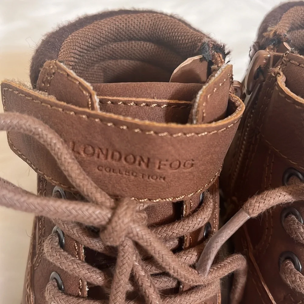 London Fog Brown Toddler Lace Boots